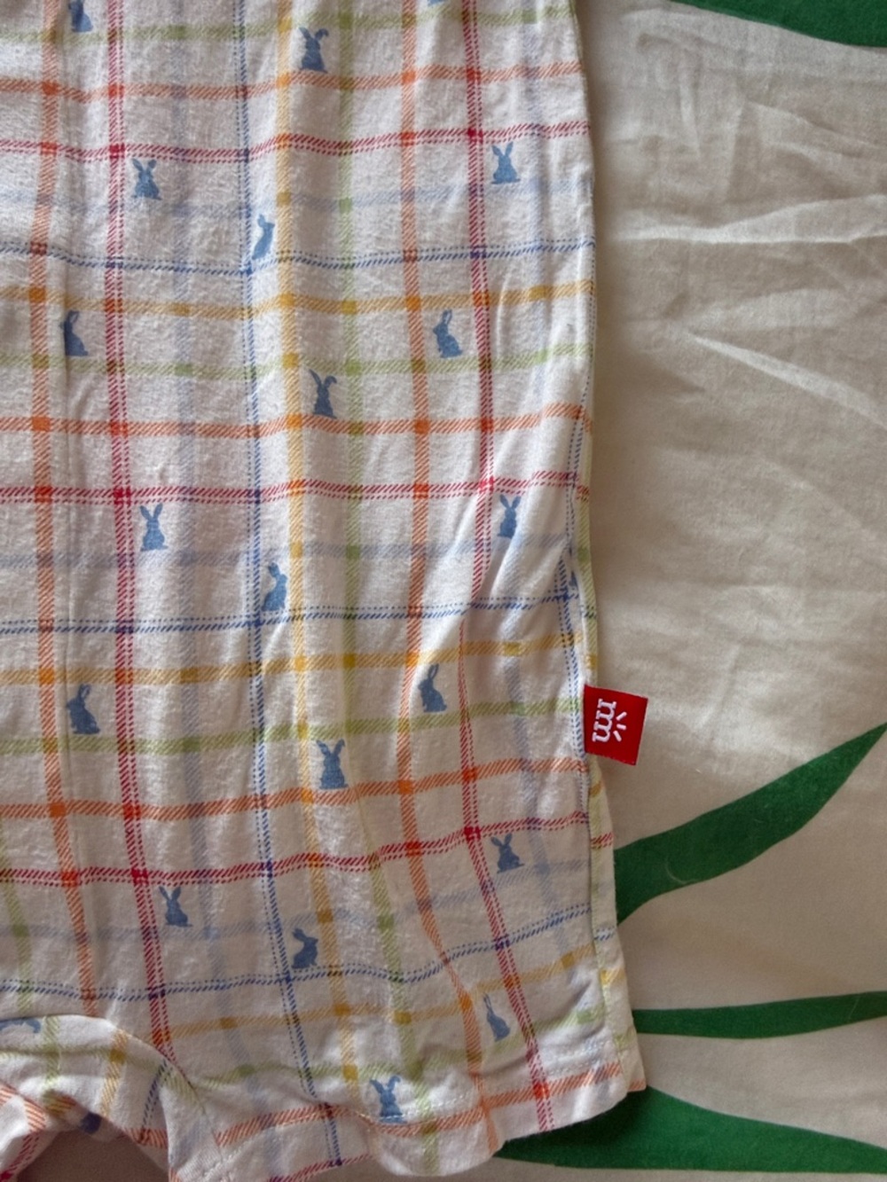 Magnetic Me White Polo Romper with Pastel Plaid Easter Motif NWOT - Picture 4 of 6